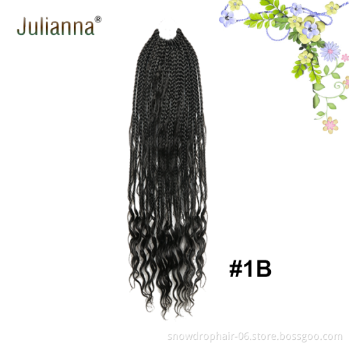 14/22Inch Boho Goddess Box Braids Crochet Hair Box Braid Crochet locs Bohemian Crochet Hair Extension